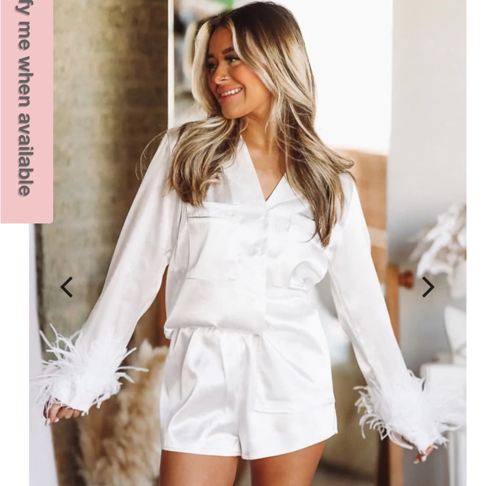 Hazel and Olive Slumber Party Pajamas Short Set - White